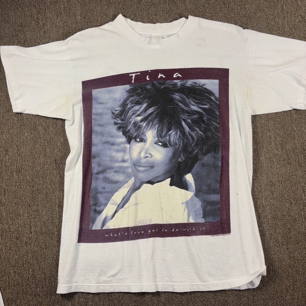 Vintage Tina Turner 1993 What’s Love Tour Shirt White Large Big Face